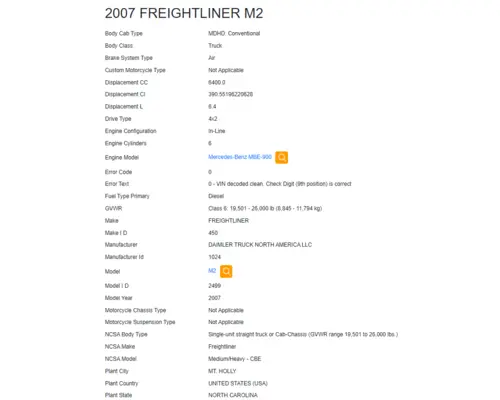 FREIGHTLINER M2 106 Vehicle For Sale