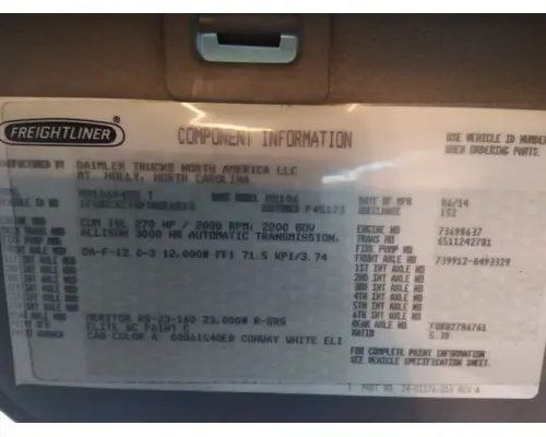 FREIGHTLINER M2 106 WHOLE TRUCK FOR RESALE