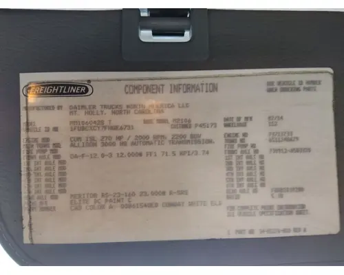 FREIGHTLINER M2 106 WHOLE TRUCK FOR RESALE