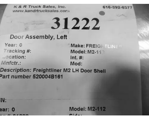 FREIGHTLINER M2-112 Door Assembly