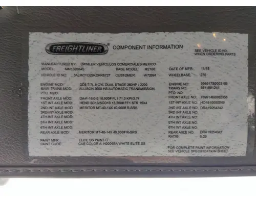 FREIGHTLINER M2 112 WHOLE TRUCK FOR RESALE