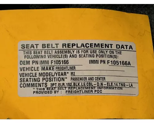 FREIGHTLINER M2 Seat Belt