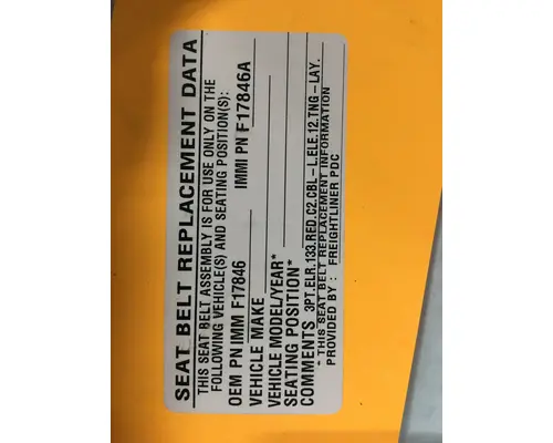 FREIGHTLINER MISC SEAT BELT