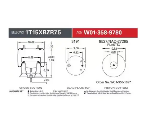 FREIGHTLINER PHEONIX AIR SPRINGAIR BAG