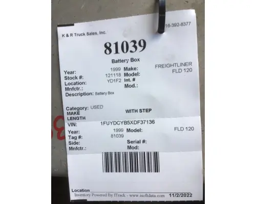 FREIGHTLINER SD108 Battery Box