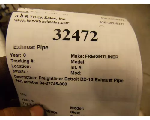 FREIGHTLINER  Exhaust Pipe
