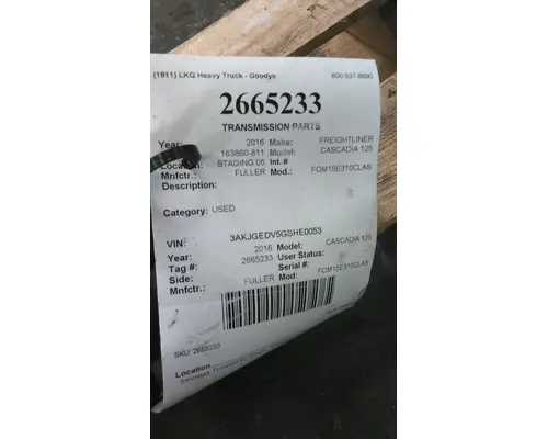 FULLER FOM15E310CLAS TRANSMISSION PARTS
