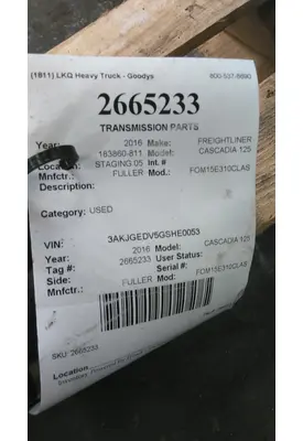 FULLER FOM15E310CLAS TRANSMISSION PARTS