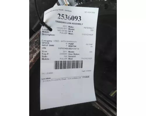 FULLER FRO18210CP TRANSMISSION ASSEMBLY