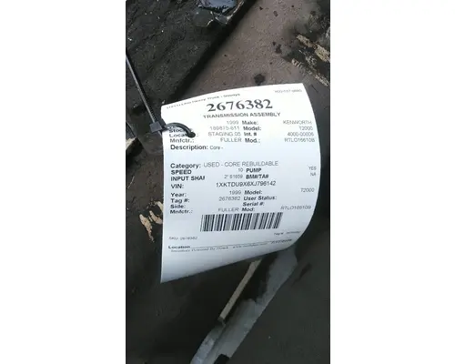 FULLER RTLO16610B TRANSMISSION ASSEMBLY