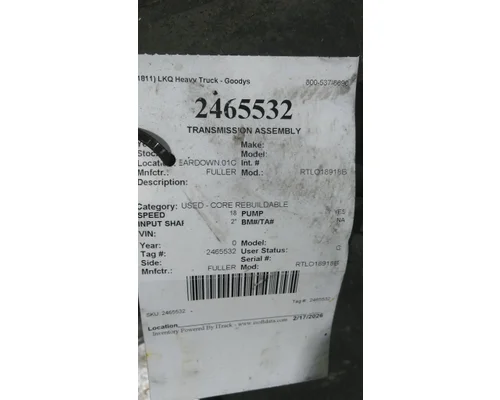 FULLER RTLO18918B TRANSMISSION ASSEMBLY