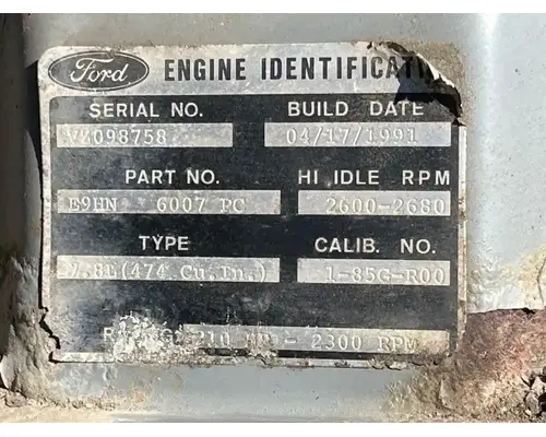 Engine Assembly Ford 210 Complete Recycling Group LLC