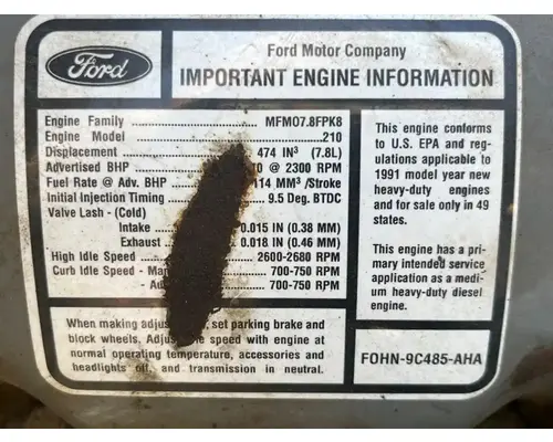 Ford 210 Engine Assembly
