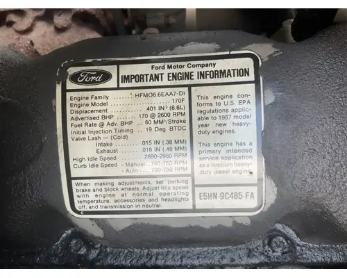 Engine Assembly Ford 6.6L Complete Recycling Group LLC