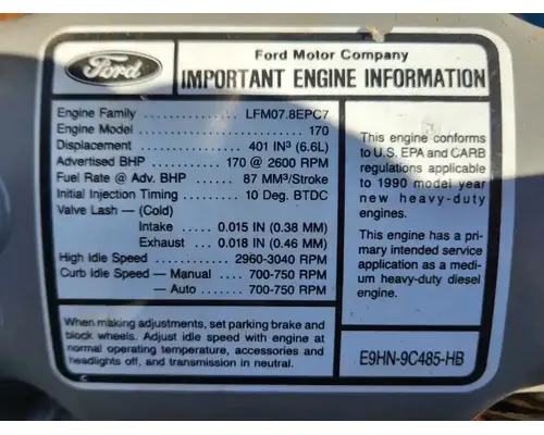 Engine Assembly Ford 6.6L Complete Recycling Group LLC