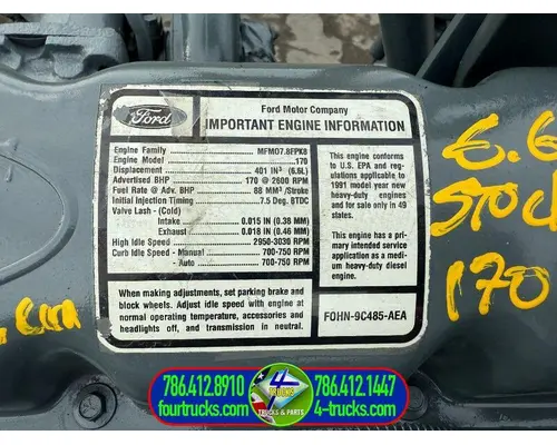 Ford 6.6 Engine Assembly