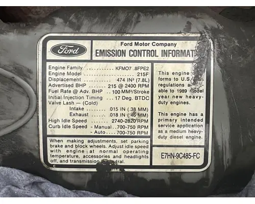 Engine Assembly Ford 7.8L Complete Recycling Group LLC