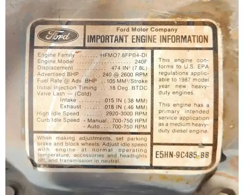 Ford 7.8L Engine Assembly