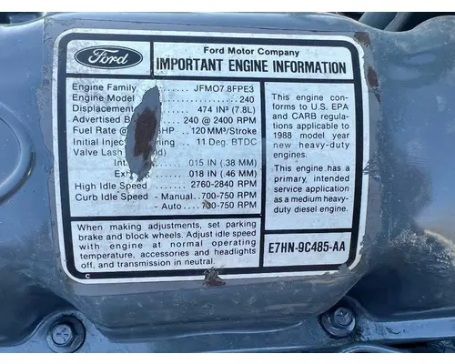 Ford 7230T Engine Assembly