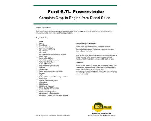 Ford ENGINE COMPLETE Engine Assembly