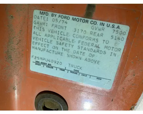 Ford F600 Parts Unit
