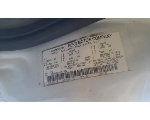 Drive Shaft, Rear FORD F650 Crest Truck Parts