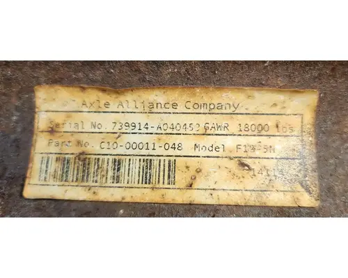 Freightliner 108SD Axle Assy, Fr (4WD)