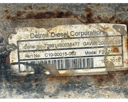 Axle Assembly, Front (Steer) Freightliner 122SD Complete Recycling Group LLC