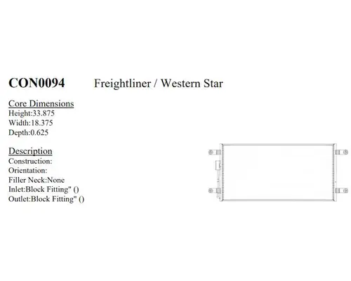 Air Conditioner Condenser FREIGHTLINER Business Class M2 Frontier Truck Parts