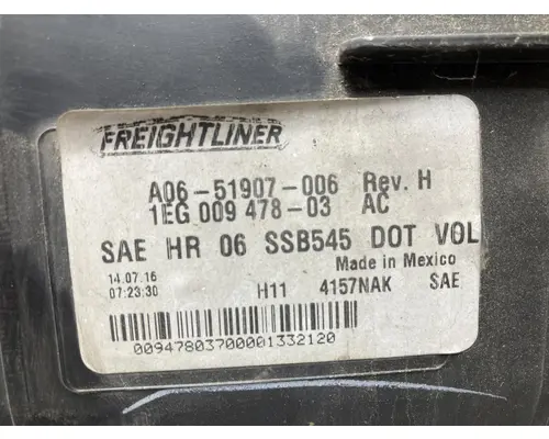 Freightliner CASCADIA Headlamp Assembly