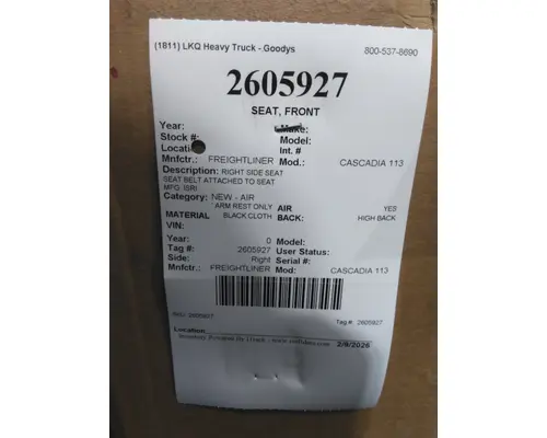 Seat, Front FREIGHTLINER CASCADIA 113 LKQ Heavy Truck - Goodys