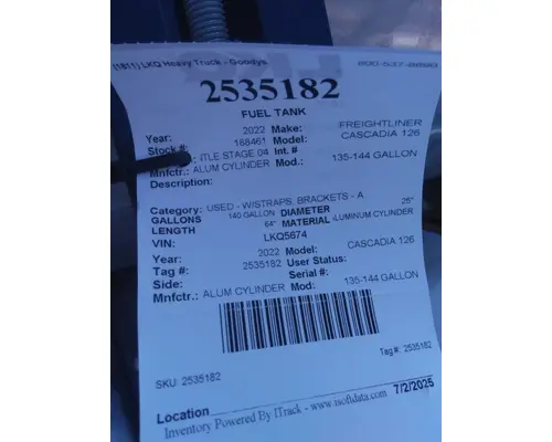 Fuel Tank FREIGHTLINER CASCADIA 126 LKQ Heavy Truck - Goodys