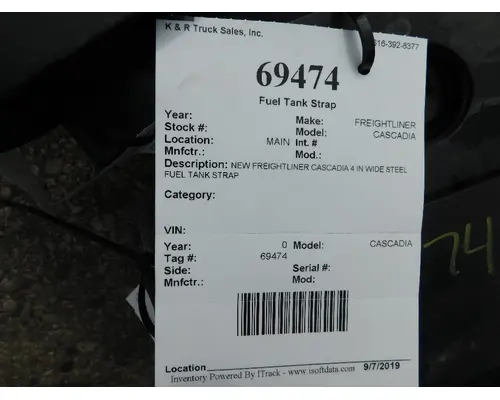 Fuel Tank Strap/Hanger FREIGHTLINER Cascadia K &amp; R Truck Sales, Inc.