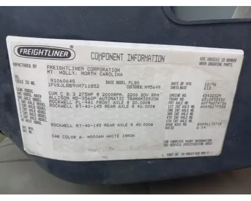 Freightliner FL80 Miscellaneous Parts