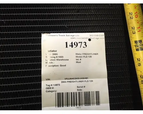 Radiator FREIGHTLINER FLD 120 Morrison's Truck Salvage Ltd.