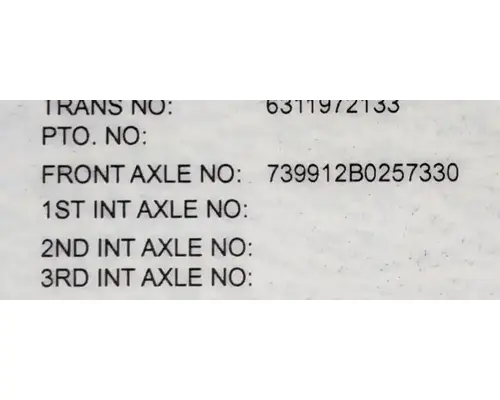 Freightliner M2 106 Axle Assy, Fr (4WD)