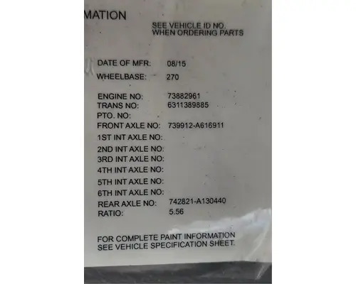 Freightliner M2 106 Axle Assy, Fr (4WD)