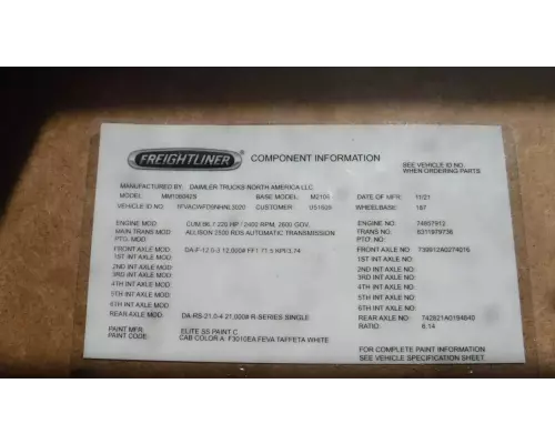Freightliner M2 106 Miscellaneous Parts