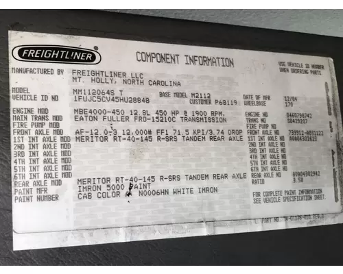 Freightliner M2 112 Cab Assembly