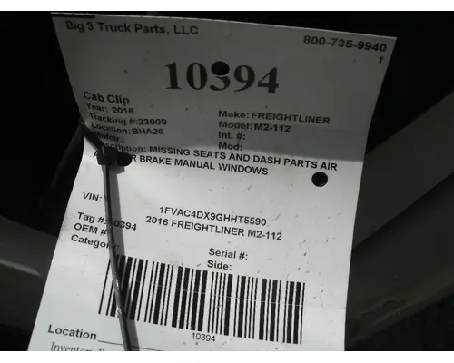 Cab FREIGHTLINER M2-112 Big 3 Truck Parts, LLC