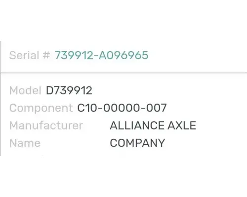 Freightliner ST120 Axle Assy, Fr (4WD)