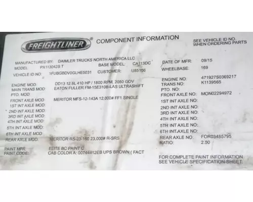 Transmission Assembly FULLER FM-15E310B-LAS UltraShift Aaa Truck Salvage