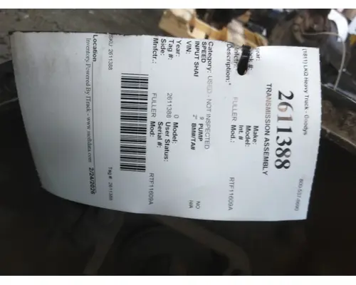 Transmission Assembly FULLER RTF11609A LKQ Heavy Truck - Goodys