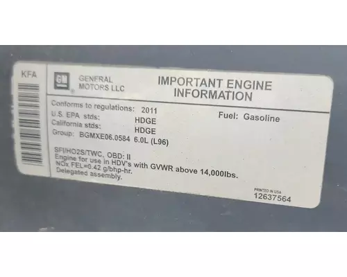 GM/Chev (HD) 6.0L Engine Assembly