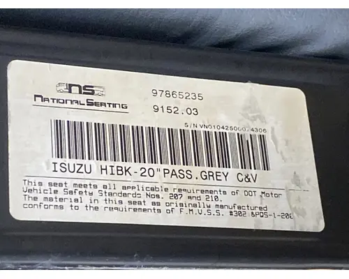 GMC T6500 Seat, Front