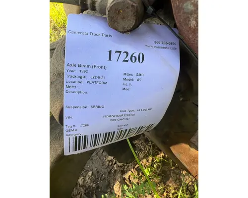 GMC W7 Axle Beam (Front)