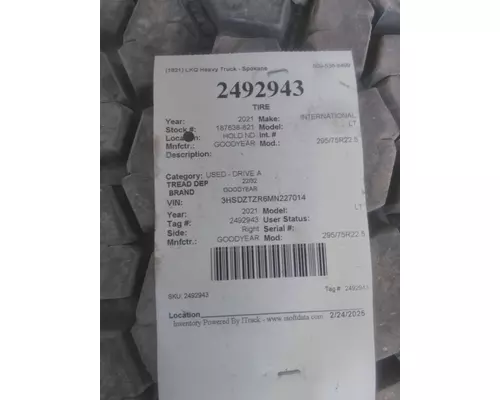 GOODYEAR 295/75R22.5 TIRE