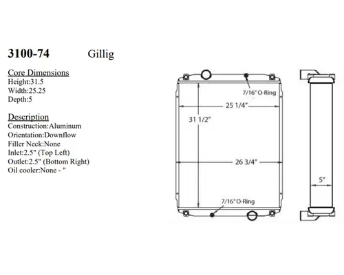 Radiator GILLIG Bus Frontier Truck Parts