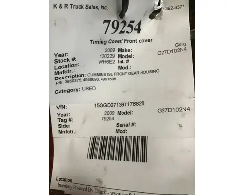 Gillig G27D102N4 Timing Cover