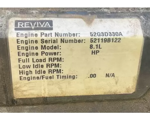 Engine Assembly GM/Chev (HD) 8.1L GAS Complete Recycling